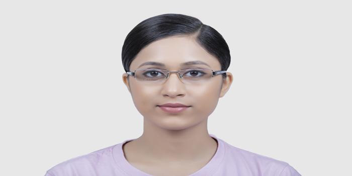  Silver Half rim Rectangle Eyeglasses for Women