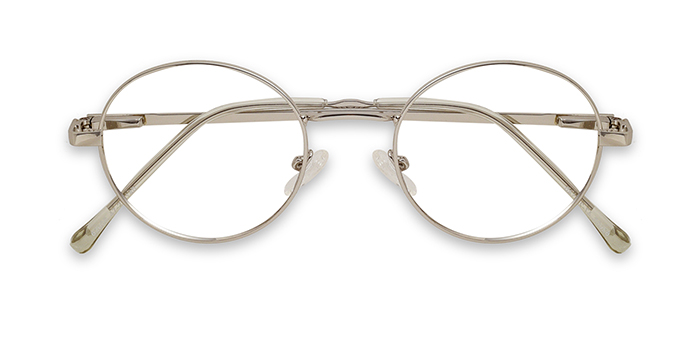  Silver Full Frame Round Eyeglasses for Men and Women