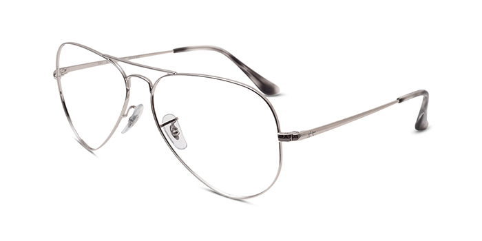 Ray-Ban Silver Full Frame Aviator Eyeglasses for Men and Women