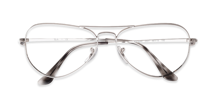 Ray-Ban Silver Full Frame Aviator Eyeglasses for Men and Women