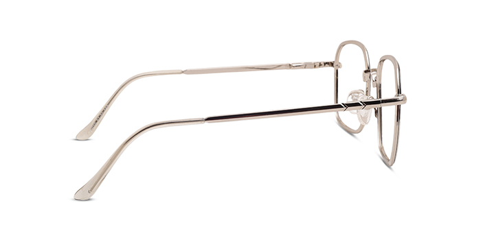  Silver Full Frame Square Eyeglasses for Men and Women