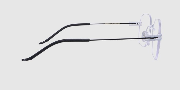  Silver Rimless Hexagon Eyeglasses for Men and Women