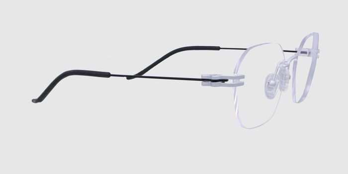  Silver Rimless Hexagon Eyeglasses for Men and Women