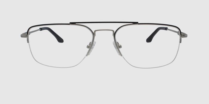  Silver Half rim Aviator Eyeglasses for Men