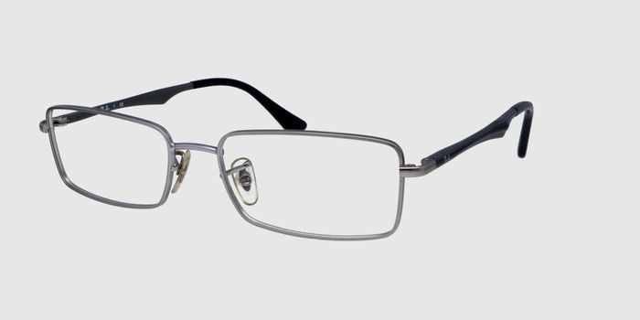  Silver Full frame Rectangle Eyeglasses for Men and Women