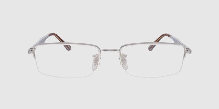  Silver Half rim Rectangle Eyeglasses for Men and Women