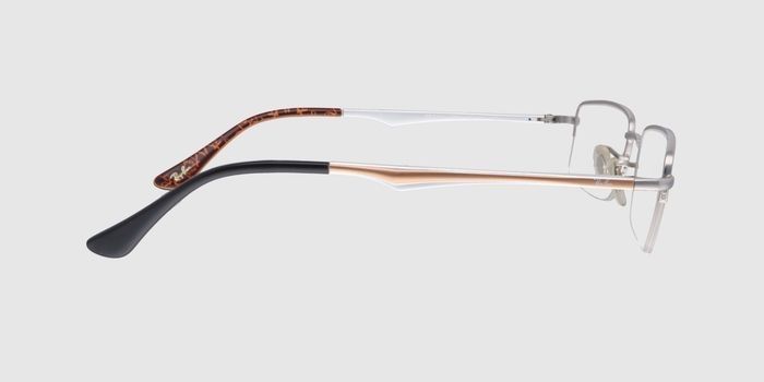  Silver Half rim Rectangle Eyeglasses for Men and Women