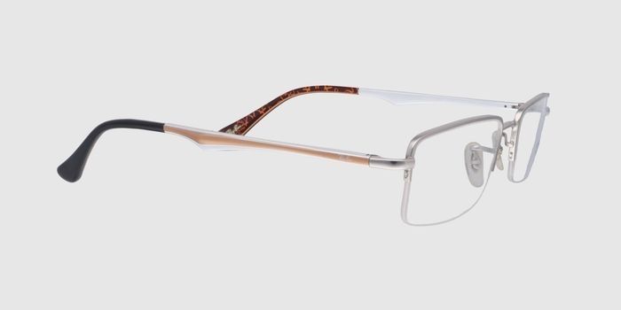  Silver Half rim Rectangle Eyeglasses for Men and Women