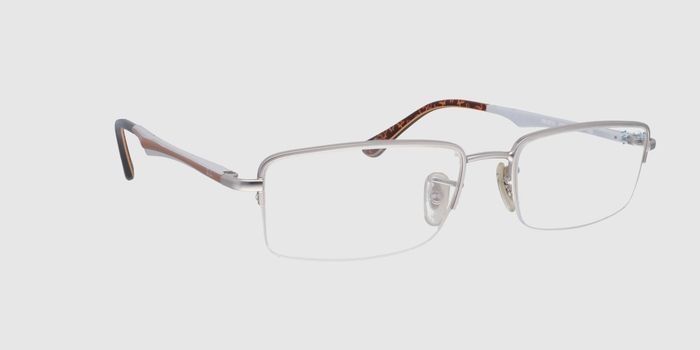  Silver Half rim Rectangle Eyeglasses for Men and Women