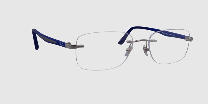  Silver Rimless Retro square Eyeglasses for Men and Women