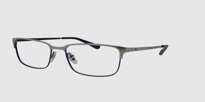  Silver Full frame Rectangle Eyeglasses for Men