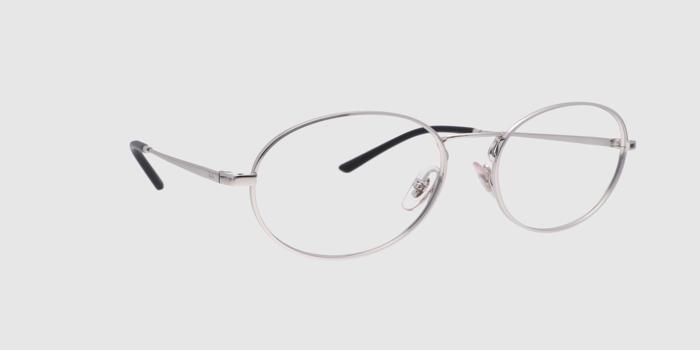  Silver Full frame Round Eyeglasses for Men