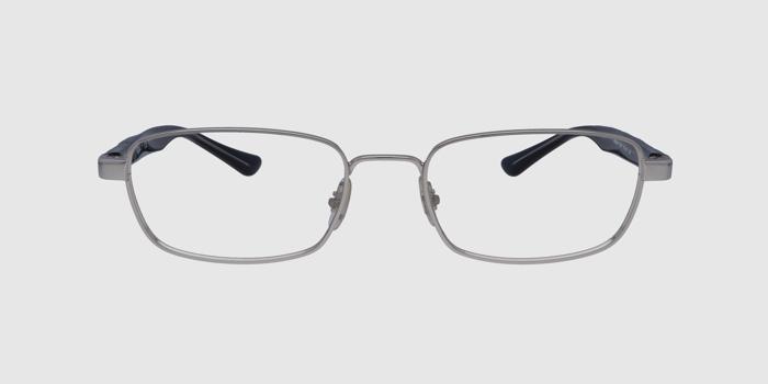  Silver Full frame Rectangle Eyeglasses for Men