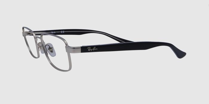  Silver Full frame Rectangle Eyeglasses for Men