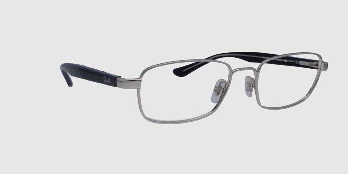  Silver Full frame Rectangle Eyeglasses for Men