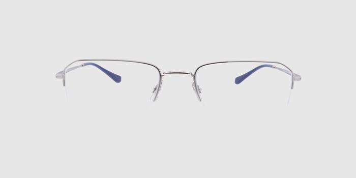  Silver Half rim Rectangle Eyeglasses for Men and Women