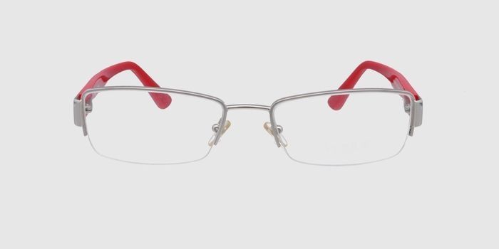  Silver Half rim Rectangle Eyeglasses for Men and Women