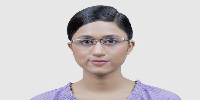  Silver Half rim Rectangle Eyeglasses for Women