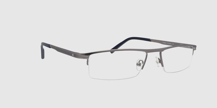  Silver Half rim Rectangle Eyeglasses for Men and Women