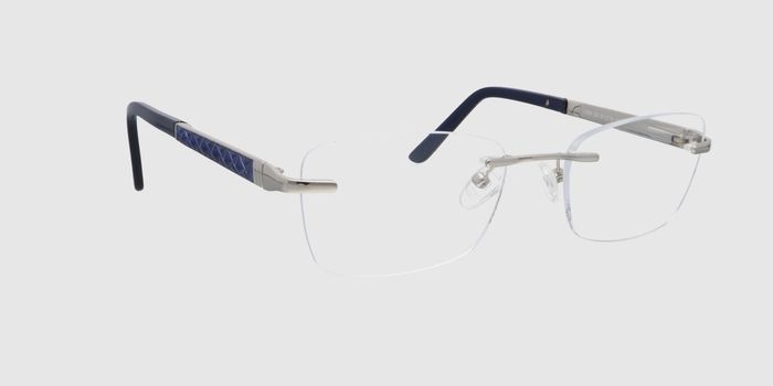  Silver Rimless Rectangle Eyeglasses for Men and Women