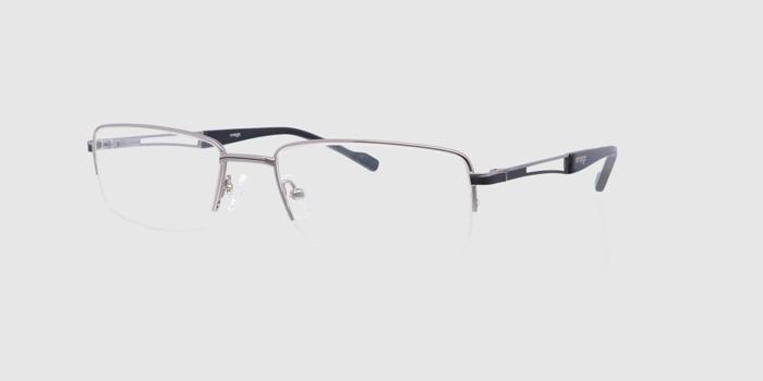  Silver Half rim Rectangle Eyeglasses for Men