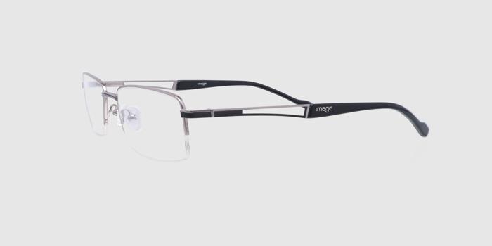  Silver Half rim Rectangle Eyeglasses for Men