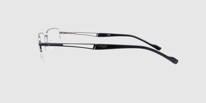  Silver Half rim Rectangle Eyeglasses for Men