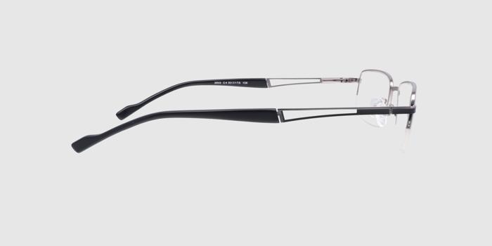  Silver Half rim Rectangle Eyeglasses for Men