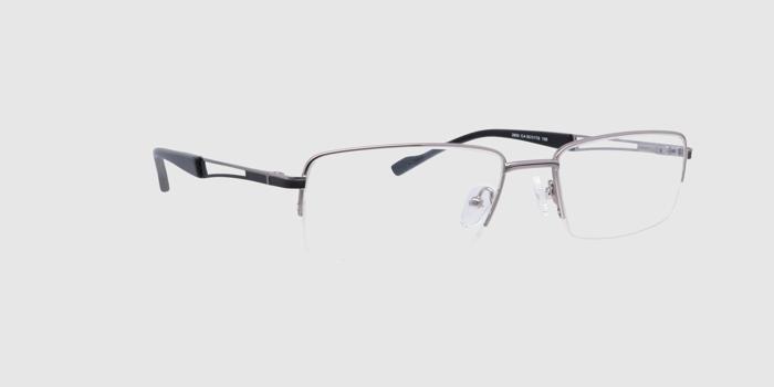  Silver Half rim Rectangle Eyeglasses for Men