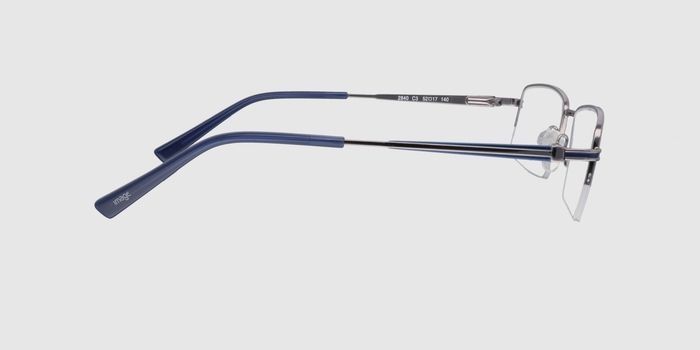  Silver Half rim Rectangle Eyeglasses for Men and Women