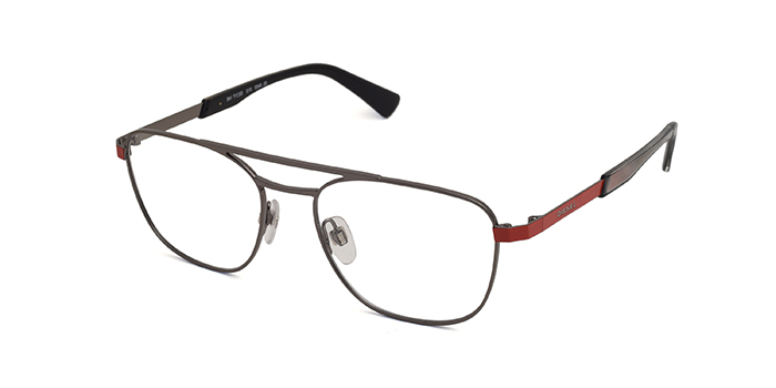 Diesel Gunmetal Full Frame Square Eyeglasses for Men and Women