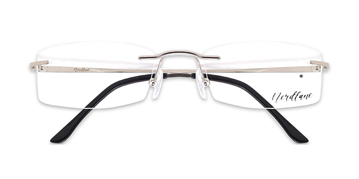  Silver Rimless Rectangle Eyeglasses for Men and Women