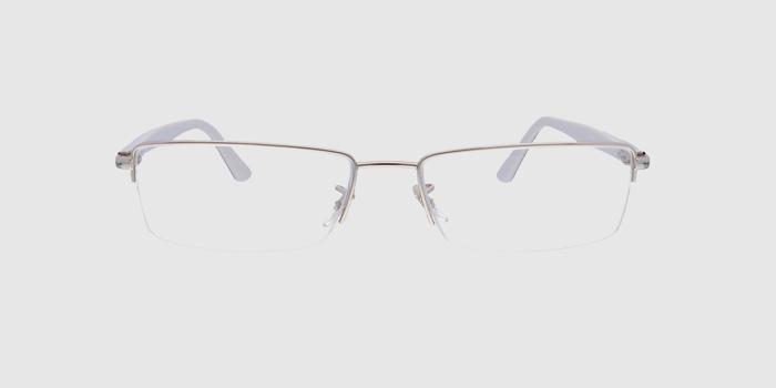  Silver Half rim Rectangle Eyeglasses for Men and Women