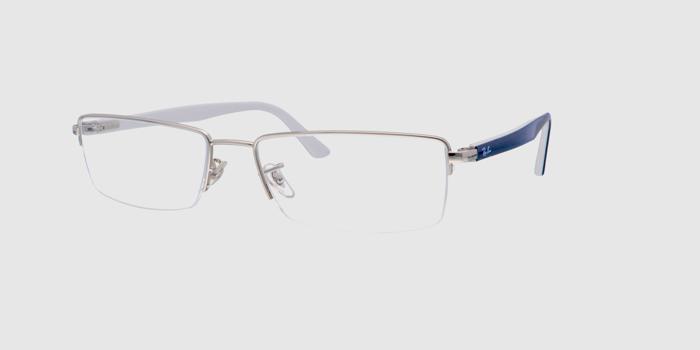  Silver Half rim Rectangle Eyeglasses for Men and Women