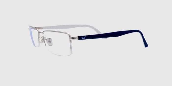  Silver Half rim Rectangle Eyeglasses for Men and Women