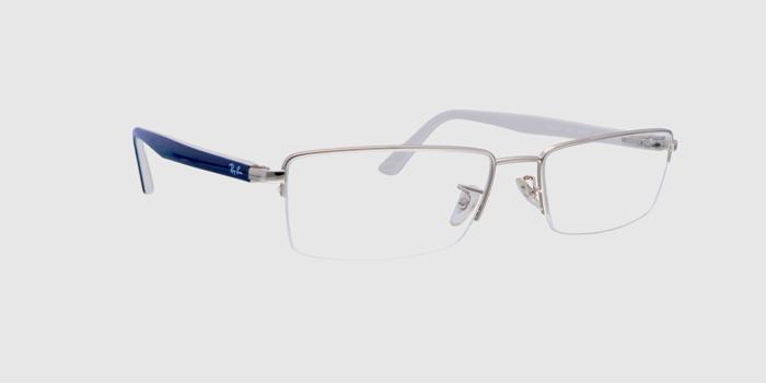  Silver Half rim Rectangle Eyeglasses for Men and Women