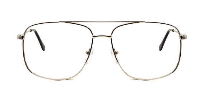  Silver Full Frame Square Eyeglasses for Men and Women