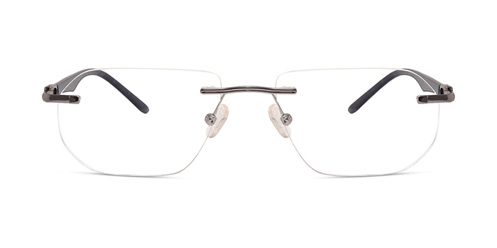  Silver Rimless Rectangle Eyeglasses for Men and Women