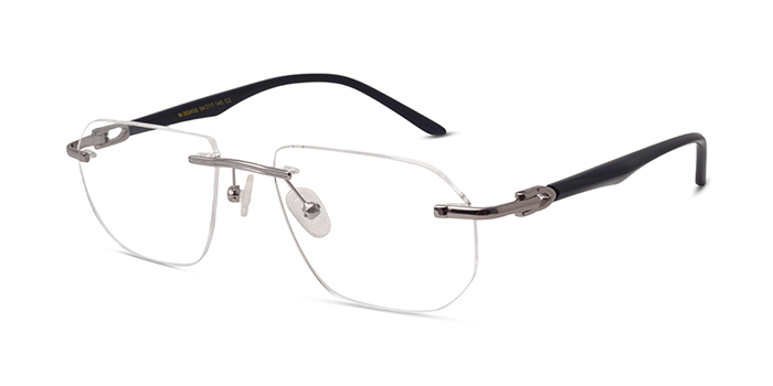  Silver Rimless Rectangle Eyeglasses for Men and Women