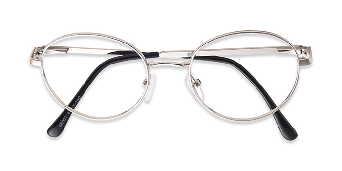  Silver Full Frame Round Computer Glasses for Men and Women