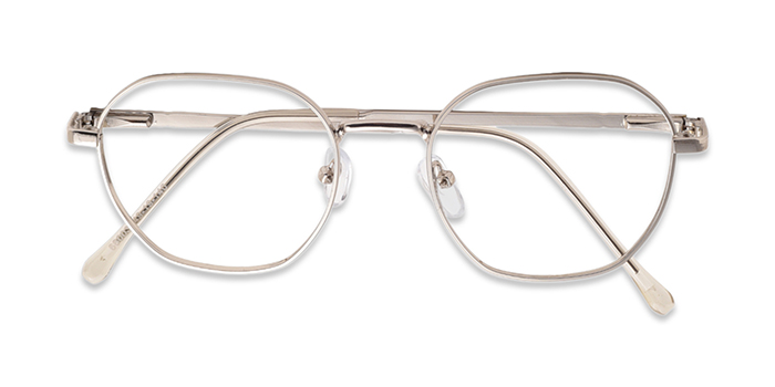  Silver Full Frame Hexagon Computer Glasses for Men and Women