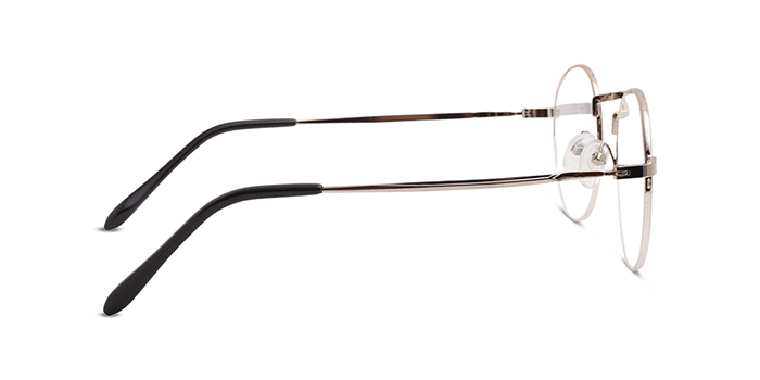  Silver Half Frame Round Eyeglasses for Men and Women