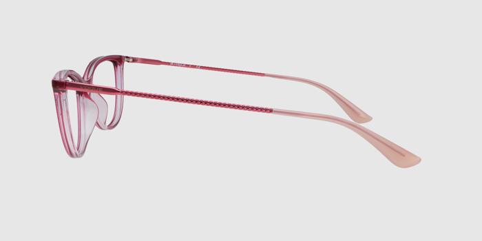  Pink transparent Full frame Oval Eyeglasses for Women