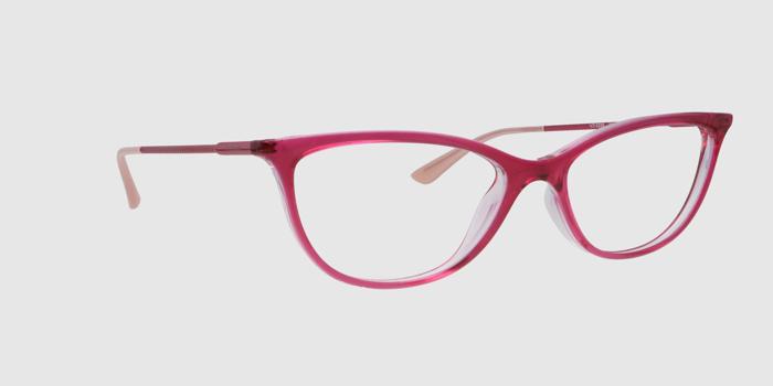  Pink transparent Full frame Oval Eyeglasses for Women