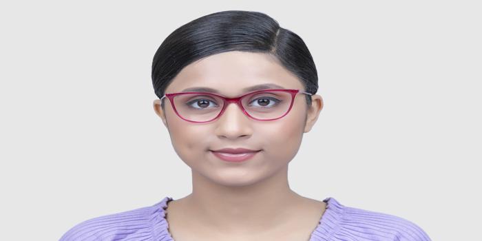  Pink transparent Full frame Oval Eyeglasses for Women