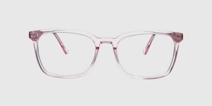 Pink transparent outlet frame glasses