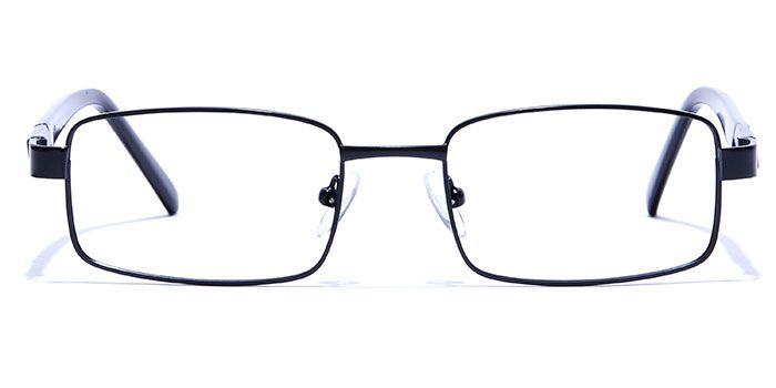  Matte Black Full Frame Rectangle Eyeglasses for Men and Women