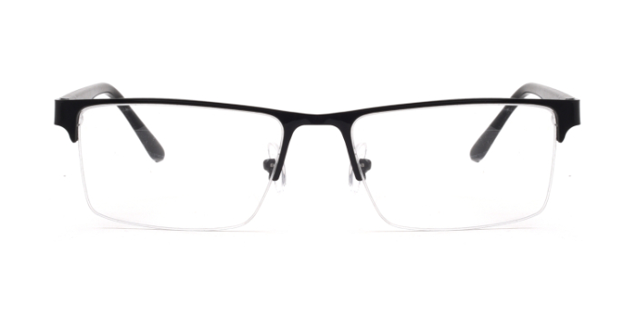  Black Half Frame Rectangle Eyeglasses for Men and Women