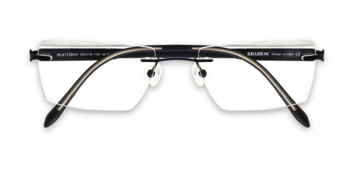 KILLER Black Rimless Rectangle Eyeglasses for Men and Women