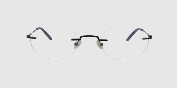  Black Rimless Round Eyeglasses for Men and Women